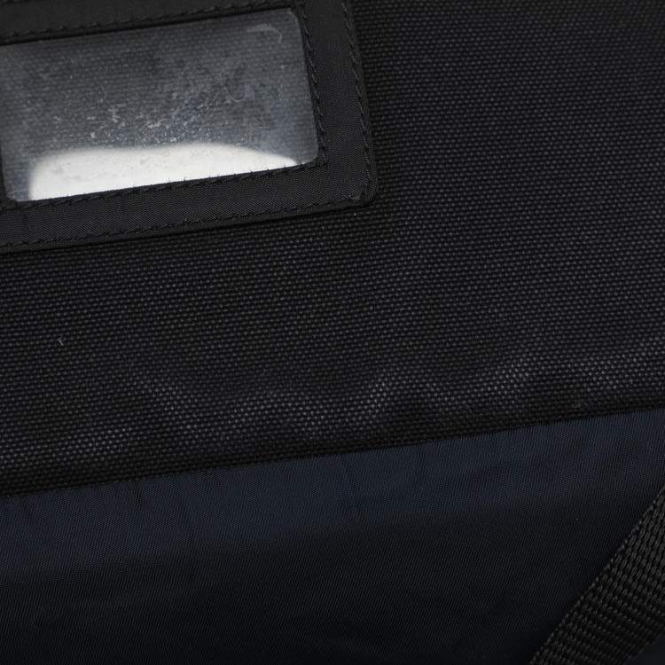 Pre Owned Prada Navy Blue Nylon Drawstring Backpack