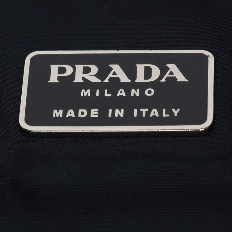 Pre Owned Prada Navy Blue Nylon Drawstring Backpack