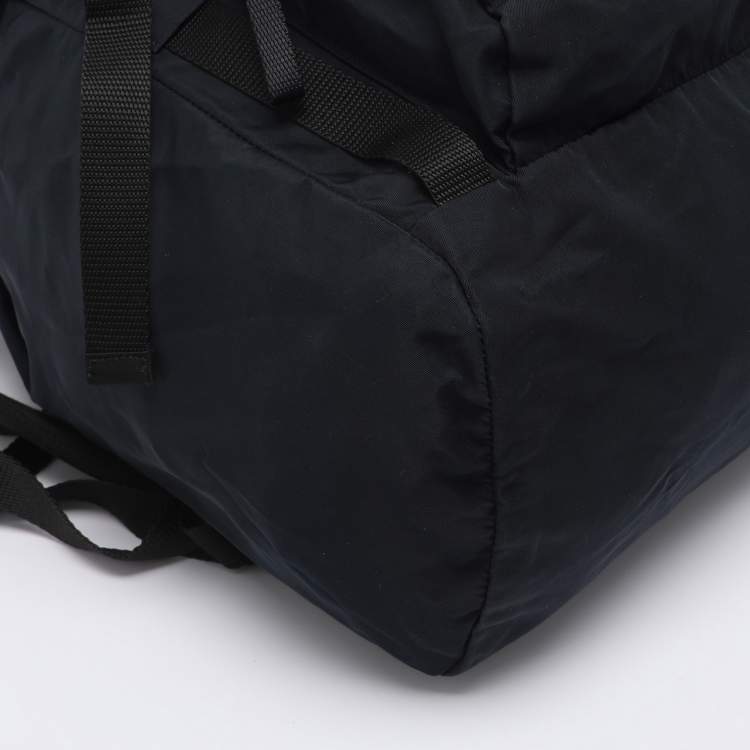 Pre Owned Prada Navy Blue Nylon Drawstring Backpack