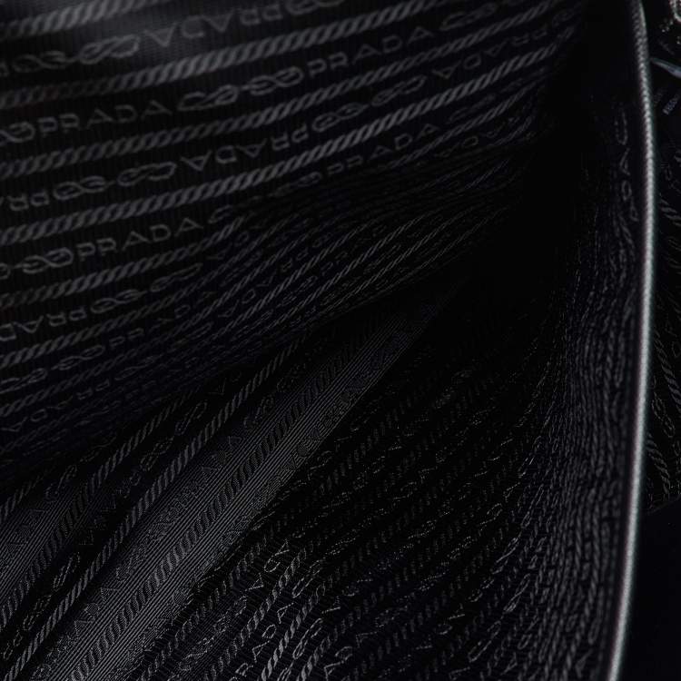 Pre Owned Prada Black Re-Nylon and Saffiano Leather Briefcase