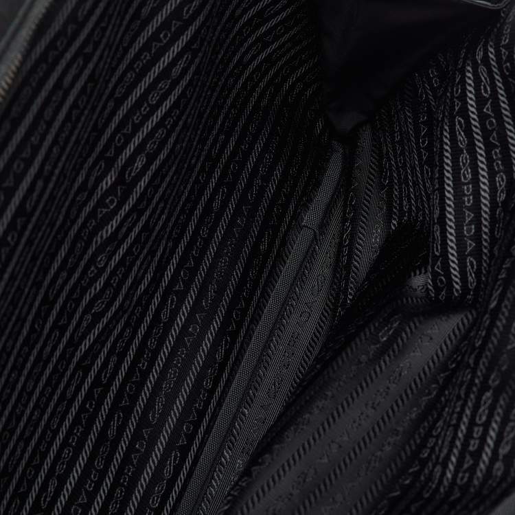 Pre Owned Prada Black Re-Nylon and Saffiano Leather Briefcase