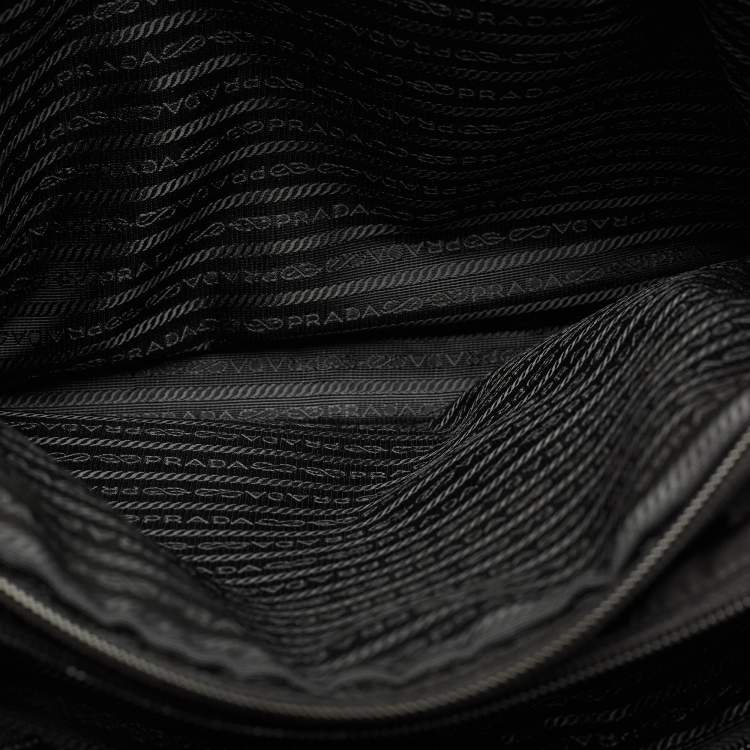 Pre Owned Prada Black Nylon and Saffiano Leather Briefcase