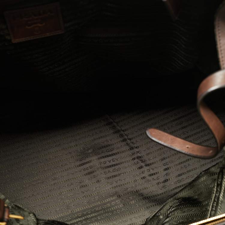 Pre Owned Prada Brown Leather Weekender