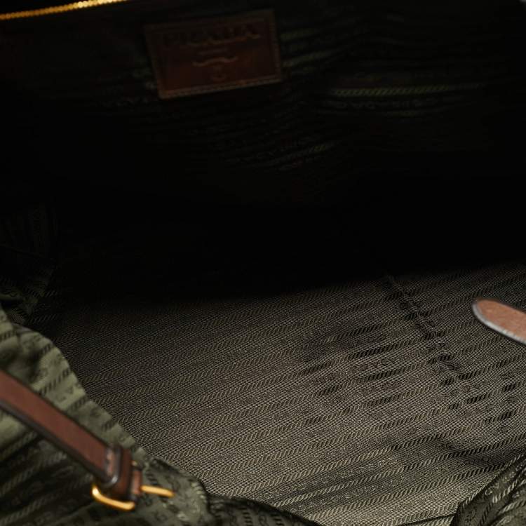 Pre Owned Prada Brown Leather Weekender
