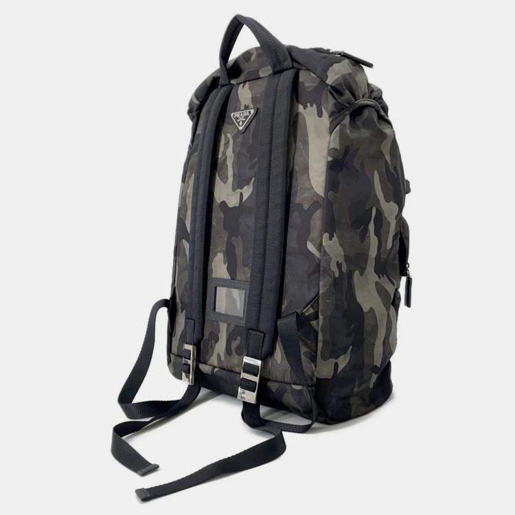 Pre Owned Prada Camouflage Backpack Khaki/Black Nylon