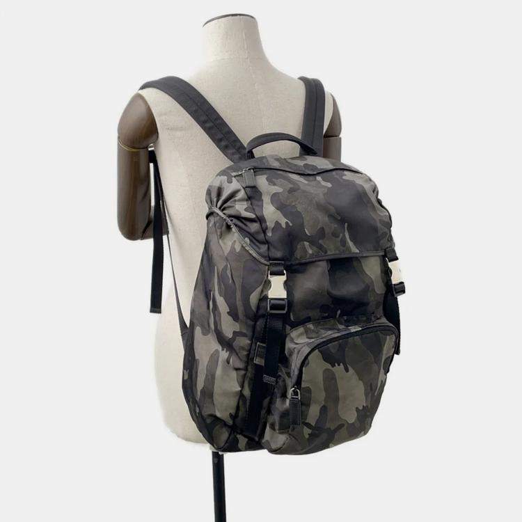 Pre Owned Prada Camouflage Backpack Khaki/Black Nylon