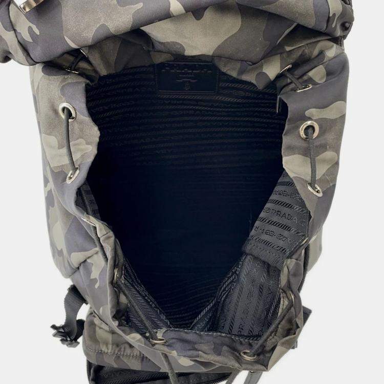 Pre Owned Prada Camouflage Backpack Khaki/Black Nylon