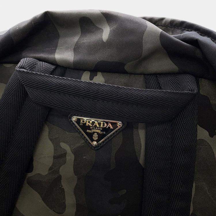 Pre Owned Prada Camouflage Backpack Khaki/Black Nylon