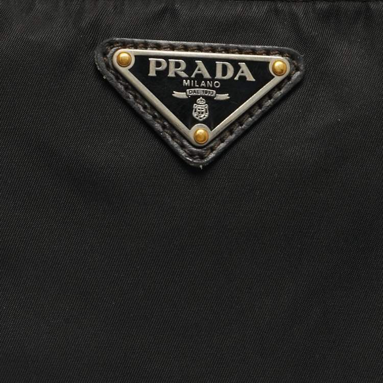 Pre Owned حقيبة مسنجر برادا نايلون بشعار أسود بسحاب فلات