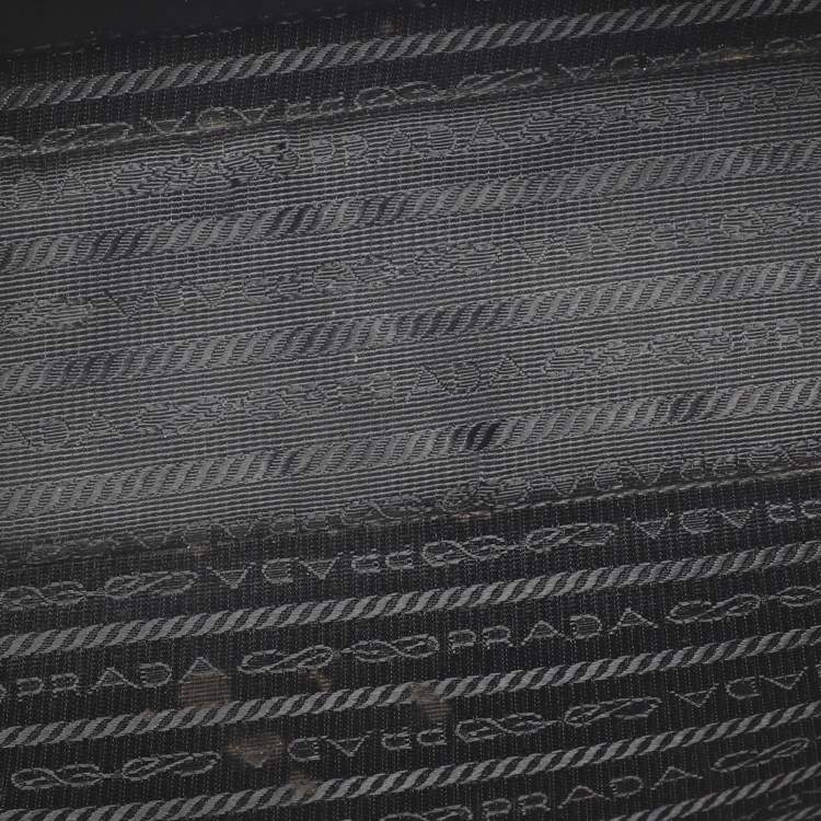 Pre Owned Prada Navy Blue Saffiano Leather Wristlet Pouch