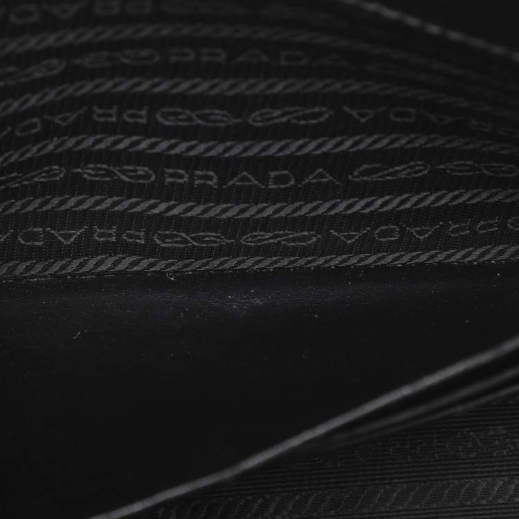 Pre Owned Prada Navy Blue Saffiano Leather Wristlet Pouch