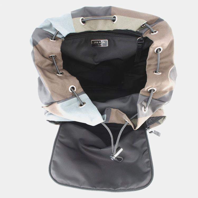 Pre Owned Prada Backpack Khaki/Multicolor Nylon
