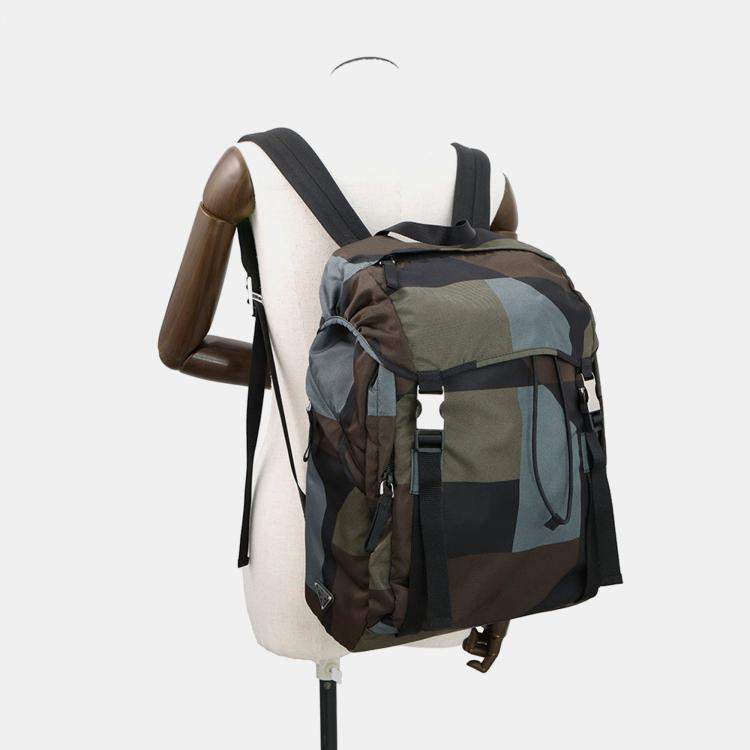 Pre Owned Prada Backpack Khaki/Multicolor Nylon