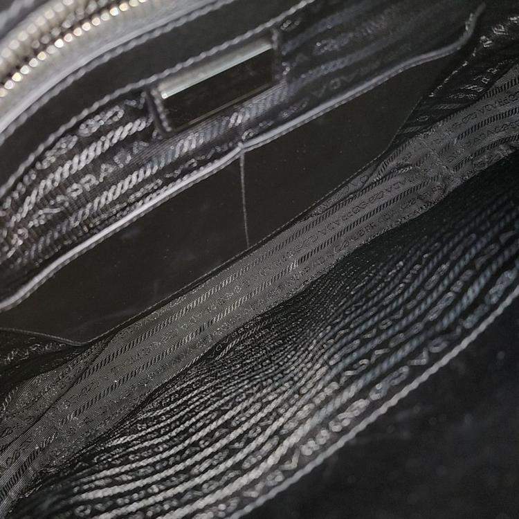 Pre Owned Prada Black Leather Saffiano Briefcase
