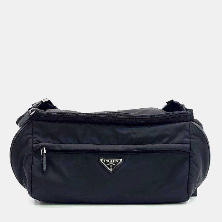 Pre Owned Prada Black Nylon Re-Nylon Bike Bag