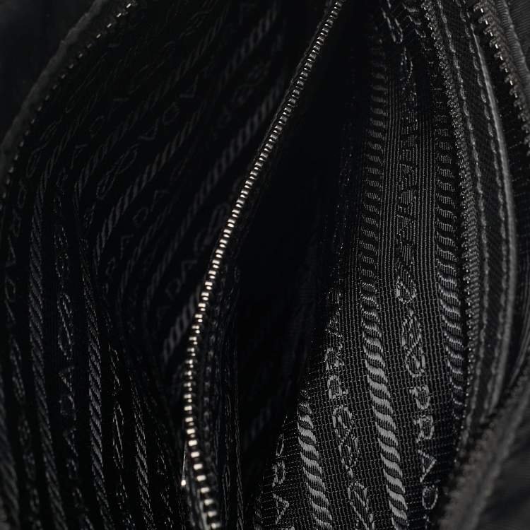 مملوكة مسبقًا Prada Black Re-Nylon and Saffiano Leather Messenger Bag