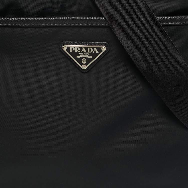 مملوكة مسبقًا Prada Black Re-Nylon and Saffiano Leather Messenger Bag