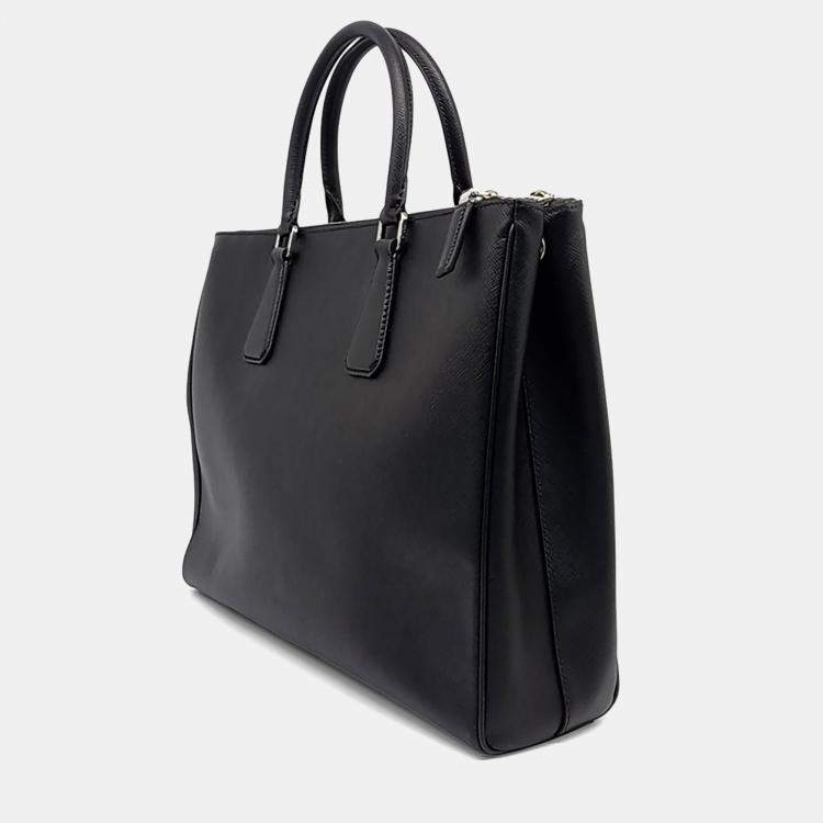 Pre Owned Prada Black Saffiano Briefcase