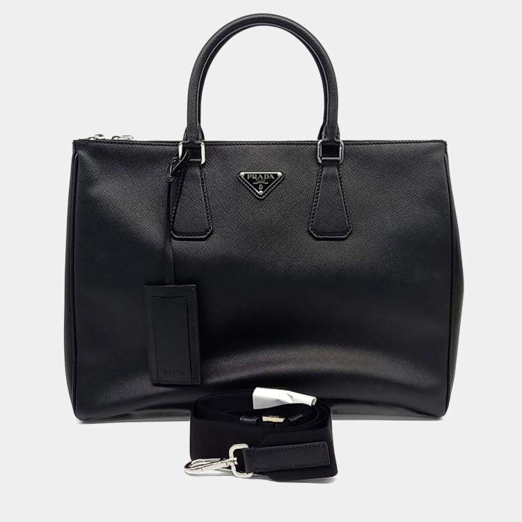 Pre Owned Prada Black Saffiano Briefcase