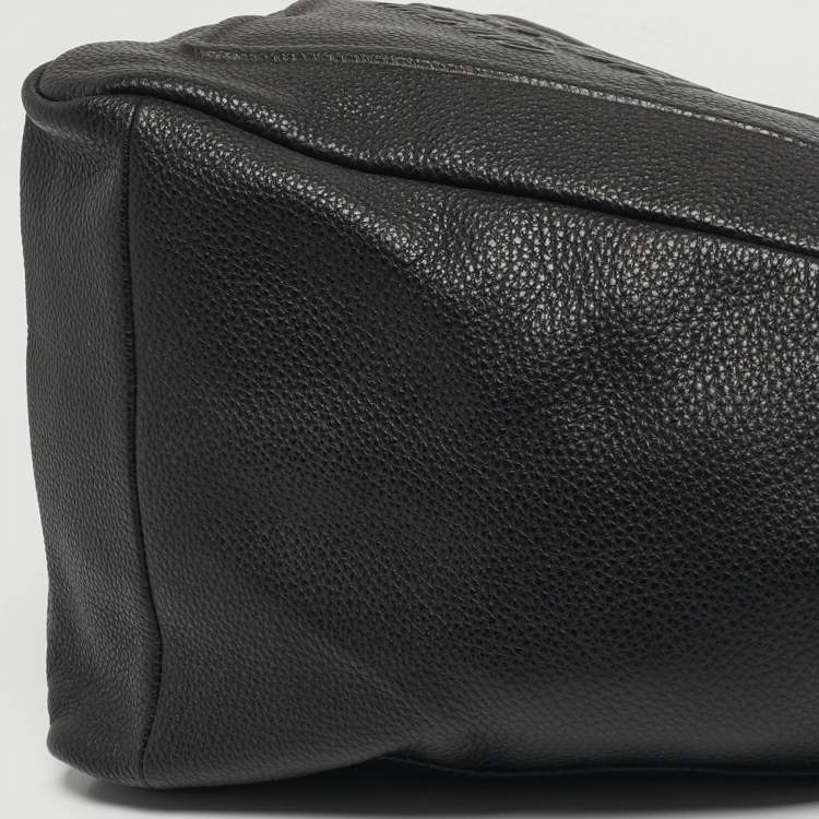 Pre Owned حقيبة برادا جلد فيتيلو دين منقوشة بشعار مثلث أسود