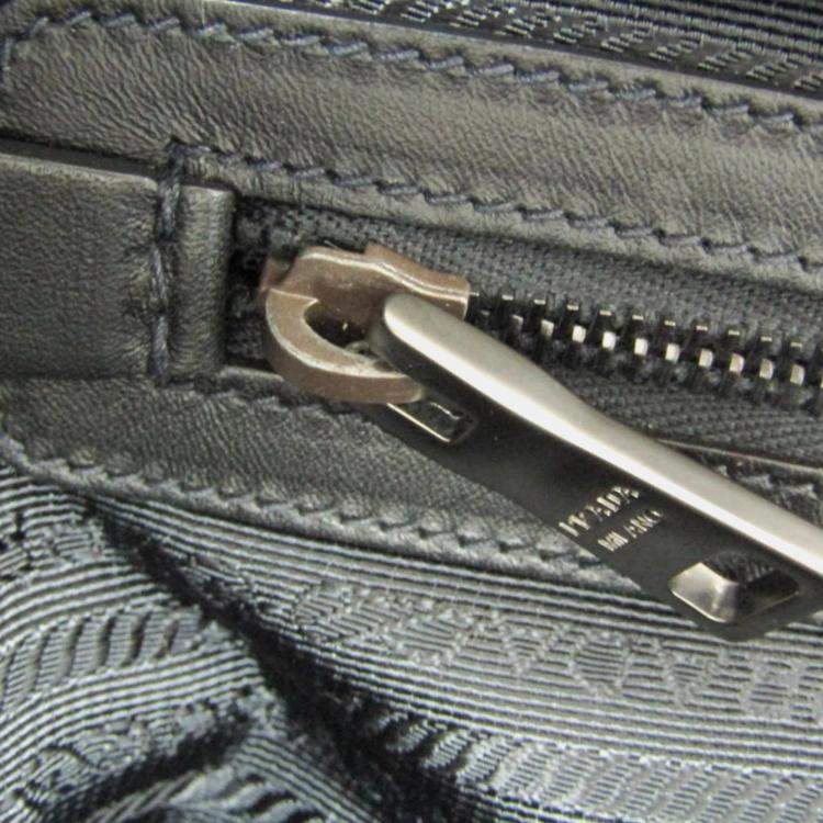 Pre Owned Prada TESSUTO Nylon Leather Shoulder Bag Black