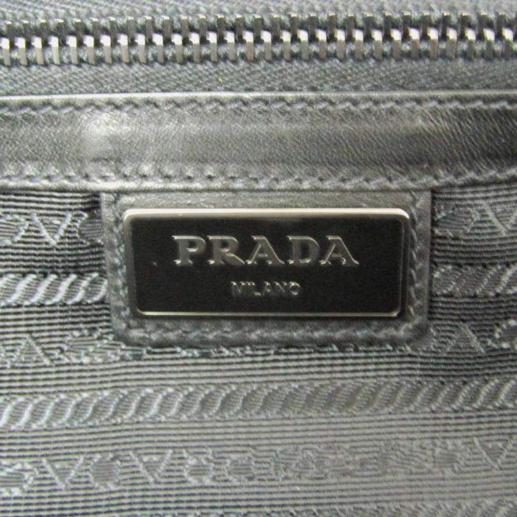 Pre Owned Prada TESSUTO Nylon Leather Shoulder Bag Black