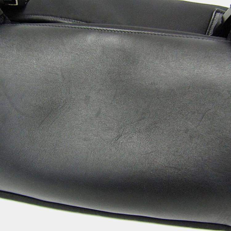 Pre Owned Prada TESSUTO Nylon Leather Shoulder Bag Black