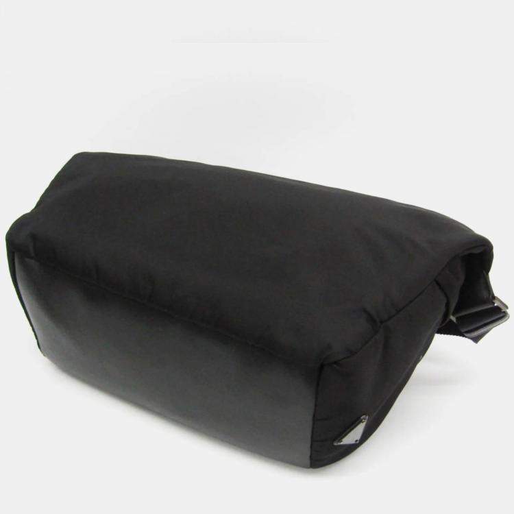 Pre Owned Prada TESSUTO Nylon Leather Shoulder Bag Black