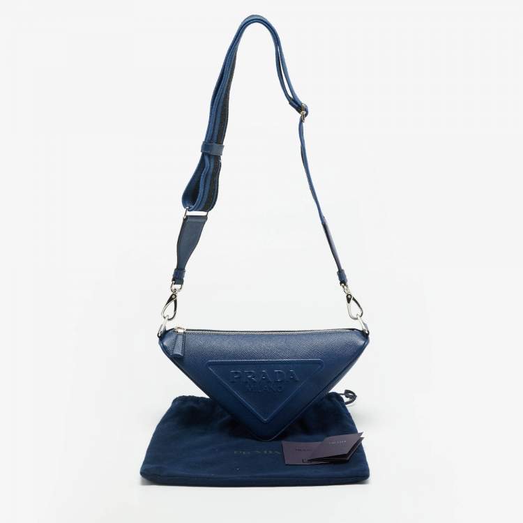 مملوكة مسبقًا حقيبة كروس برادا جلد سافيانولكس أزرق بحري