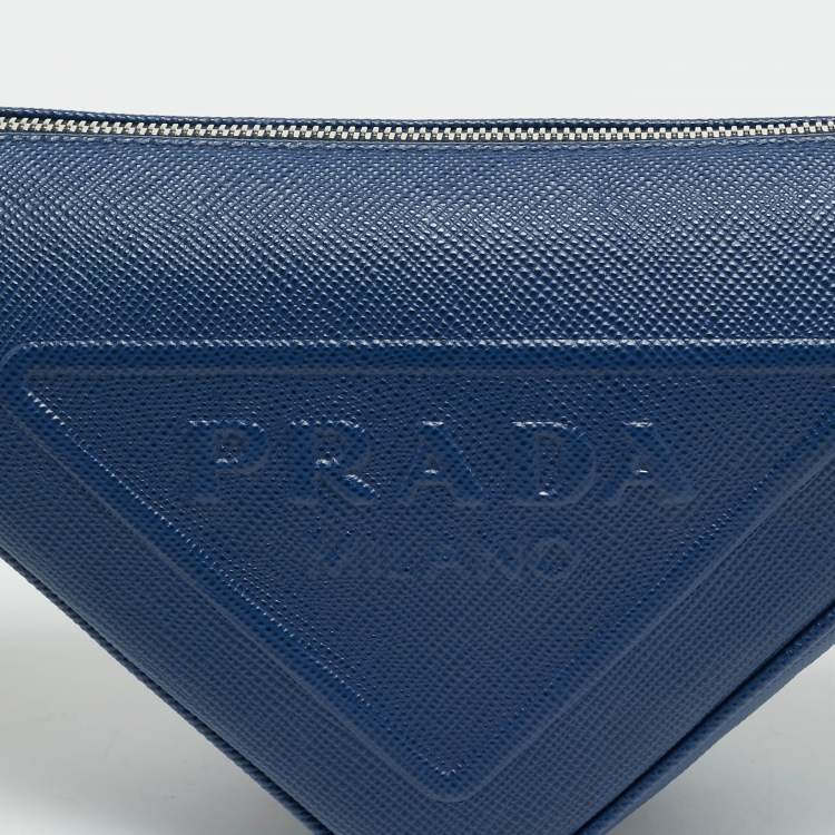 مملوكة مسبقًا حقيبة كروس برادا جلد سافيانولكس أزرق بحري