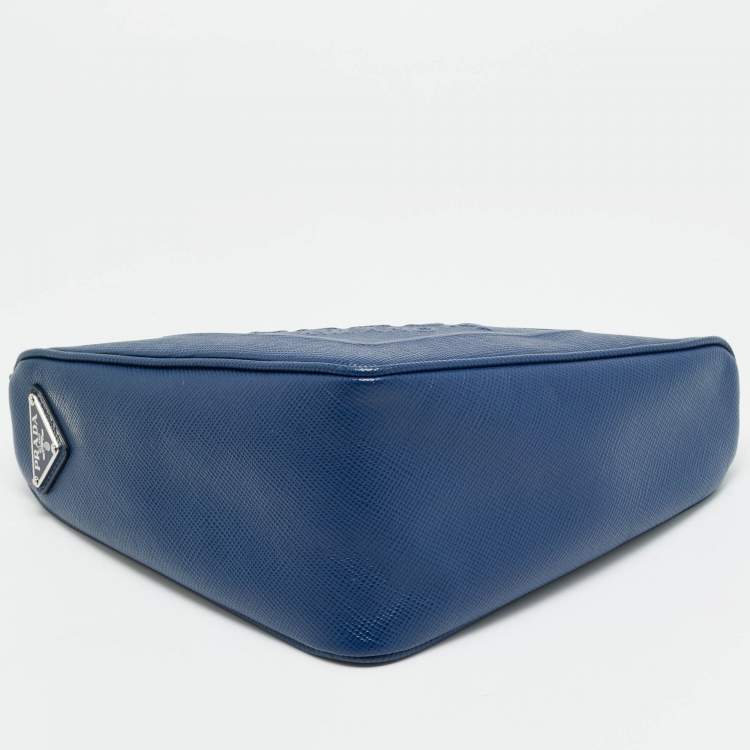 مملوكة مسبقًا حقيبة كروس برادا جلد سافيانولكس أزرق بحري