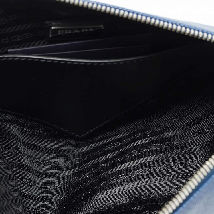 مملوكة مسبقًا حقيبة كروس برادا جلد سافيانولكس أزرق بحري