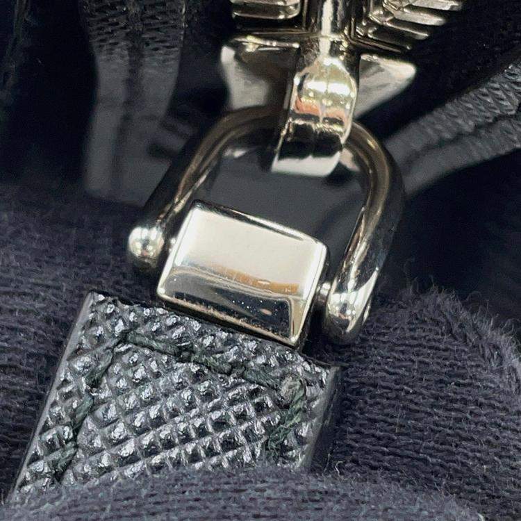 Pre Owned Prada Saffiano Leather Clutch Bag Black Leather