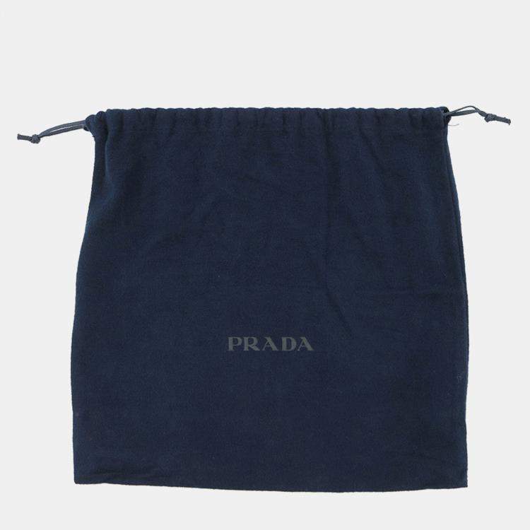 Pre Owned Prada Brique One Shoulder Bag Blue Saffiano Leatherleather