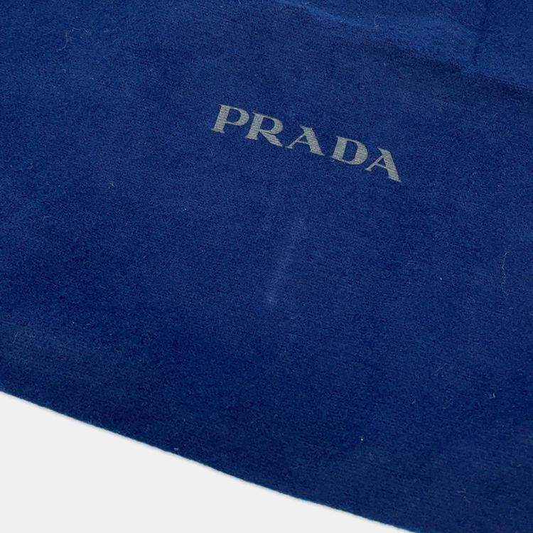 Pre Owned Prada Brique One Shoulder Bag Blue Saffiano Leatherleather