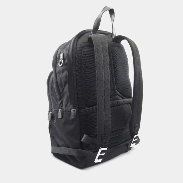 Pre Owned Prada Tessuto Backpack Nylon And Saffiano Leather Black