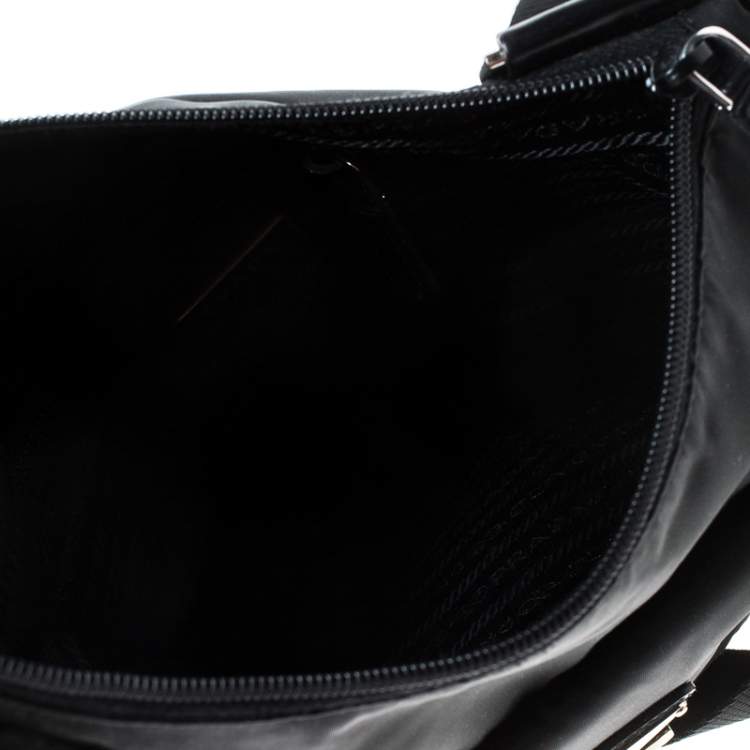 Pre Owned Prada Black Nylon and Leather Crossbody Bag 
