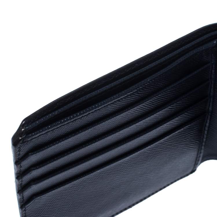 Pre Owned Prada Navy Blue Saffiano Leather Bifold Wallet
