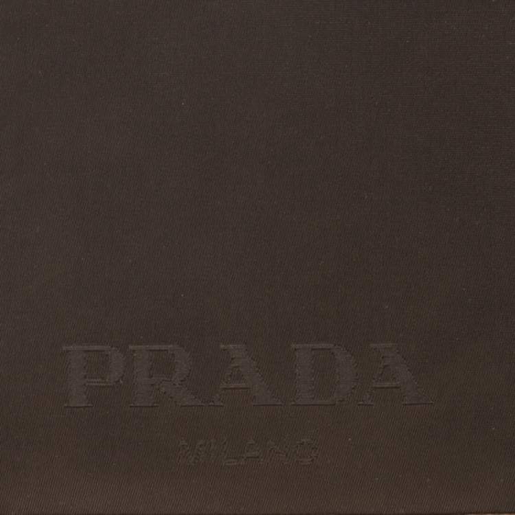 Pre Owned Prada Metallic Brown Satin Bifold Wallet