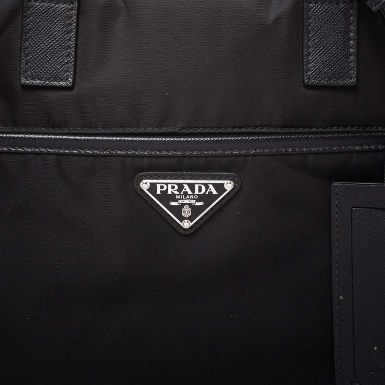 Pre Owned Prada Black Nylon Briefcase 