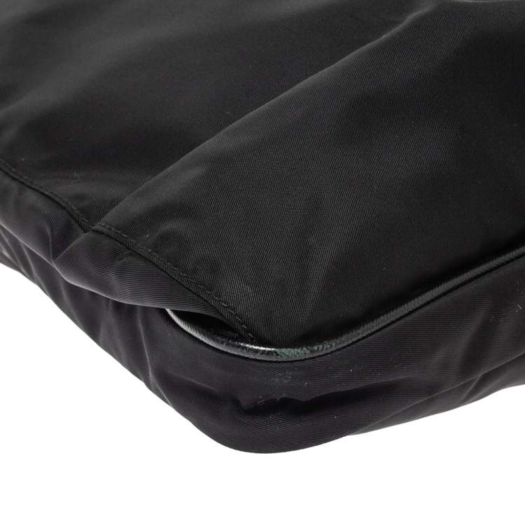 Pre Owned Prada Black Nylon and Leather Messenger Bag