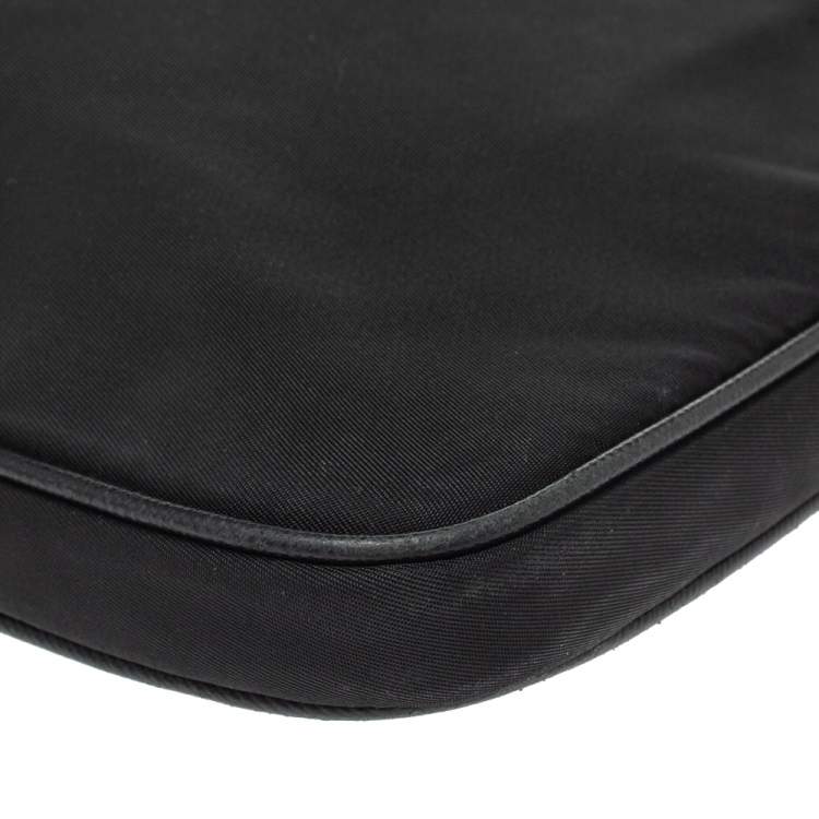 Pre Owned Prada Black Nylon Zip Document Pouch