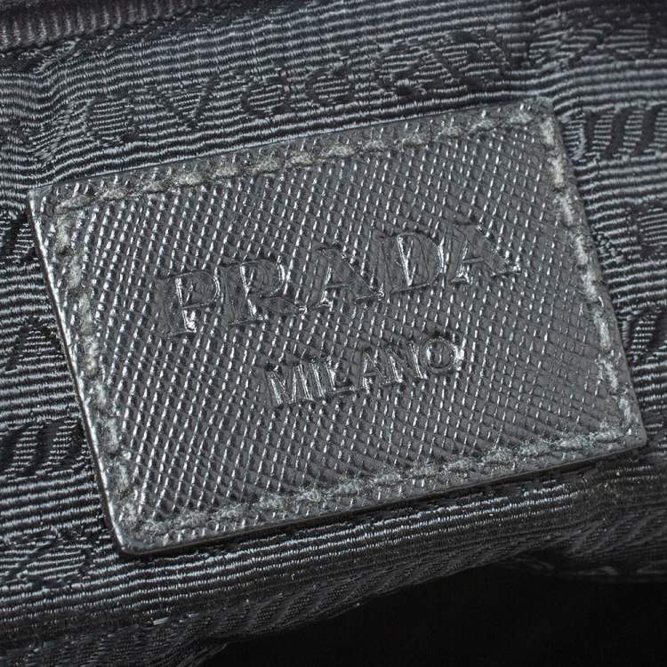 Pre Owned Prada Black Nylon Zip Document Pouch
