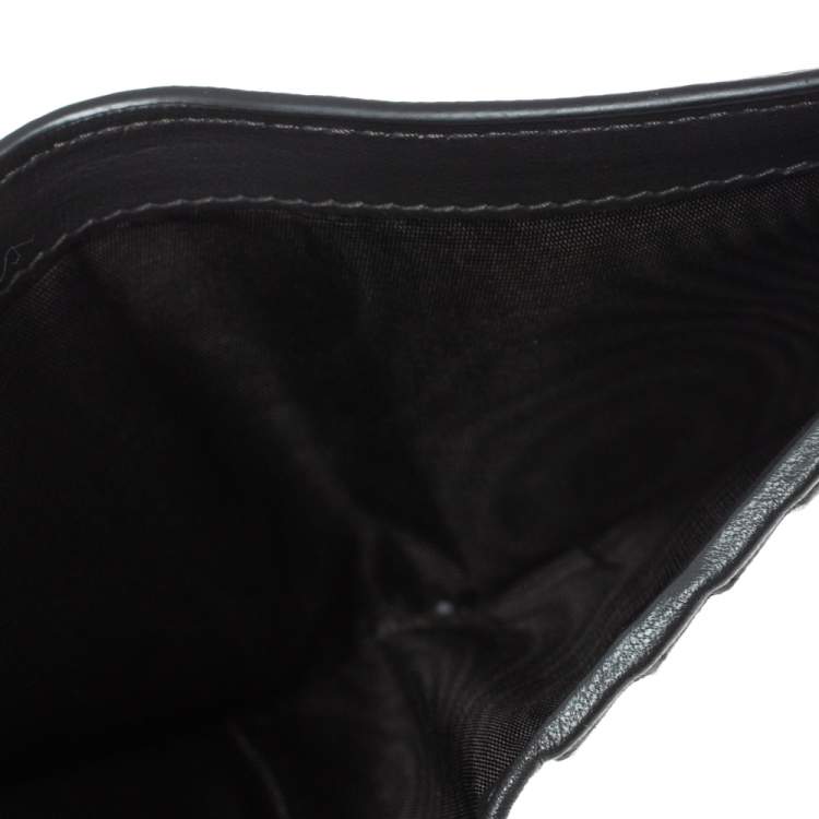 Pre Owned Prada Grey Ostrich Bifold Wallet