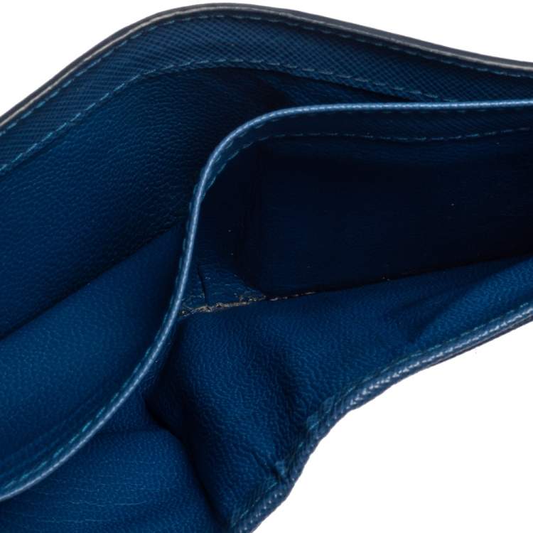 Pre Owned Prada Blue Saffiano Leather Bifold Wallet