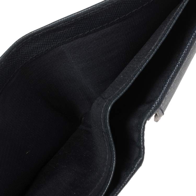 Pre Owned Prada Blue Saffiano Lux Leather Bifold Wallet