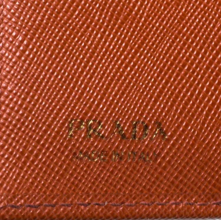 Pre Owned Prada Hazelnut Saffiano Lux Leather Bi-Fold Wallet