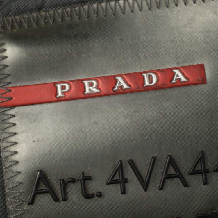 Pre Owned Prada Brown Canvas and Leather Messenger Bag