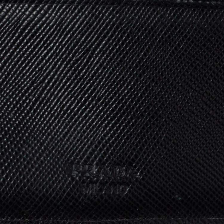 Pre Owned Prada Black Leather Bifold Wallet