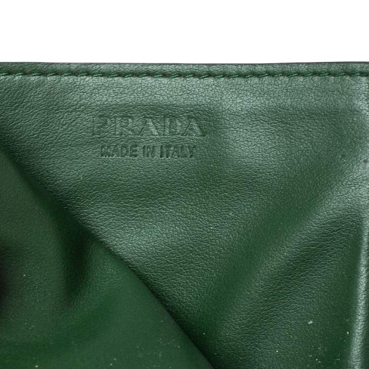 Pre Owned Prada Emerald Green Crocodile Card Holder